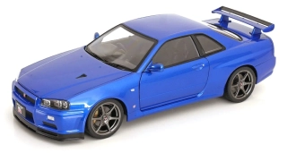 Nissan Skyline GT-R R34 V-Spec II 2001 OEM Rims blue metallic 1:12 KK Scale